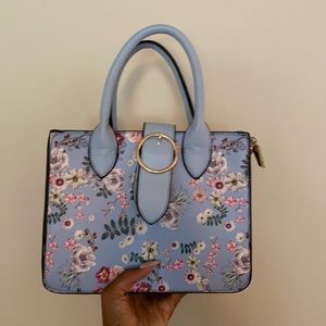 Blue floral handbag